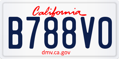 CA license plate B788V0