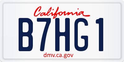 CA license plate B7HG1