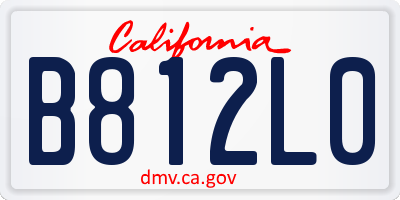 CA license plate B812L0