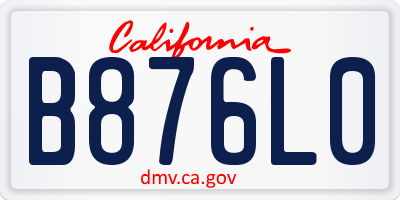 CA license plate B876L0