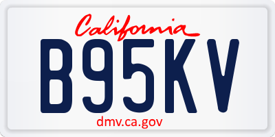 CA license plate B95KV