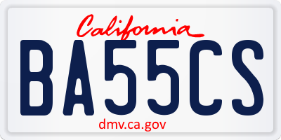 CA license plate BA55CS