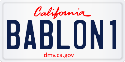 CA license plate BABLON1