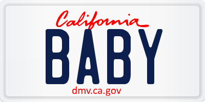 CA license plate BABY