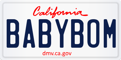 CA license plate BABYBOM