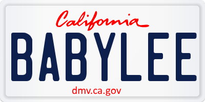 CA license plate BABYLEE