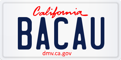 CA license plate BACAU