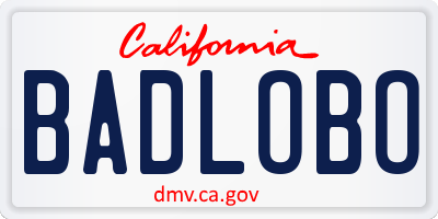 CA license plate BADLOBO