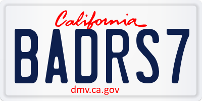 CA license plate BADRS7