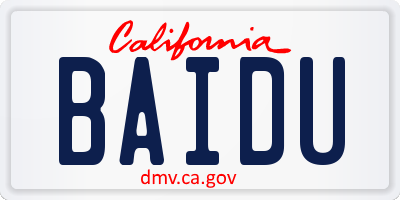 CA license plate BAIDU