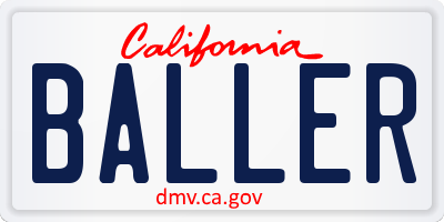 CA license plate BALLER