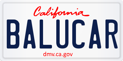 CA license plate BALUCAR