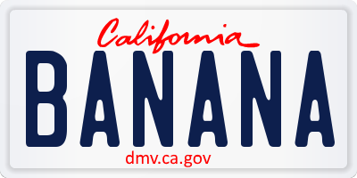 CA license plate BANANA