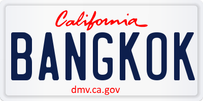 CA license plate BANGKOK