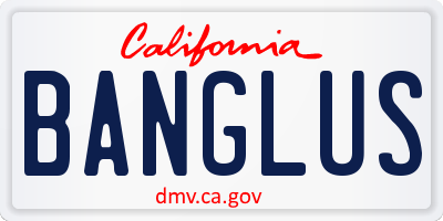 CA license plate BANGLUS