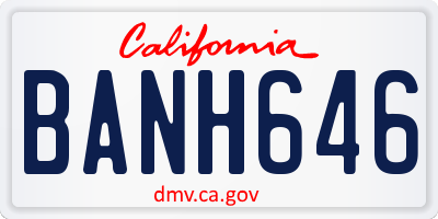 CA license plate BANH646