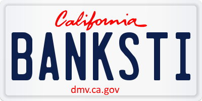 CA license plate BANKSTI