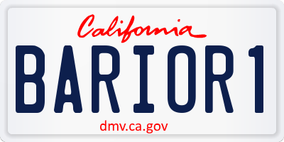 CA license plate BARIOR1