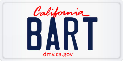 CA license plate BART