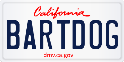 CA license plate BARTDOG