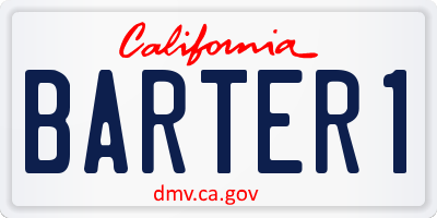 CA license plate BARTER1