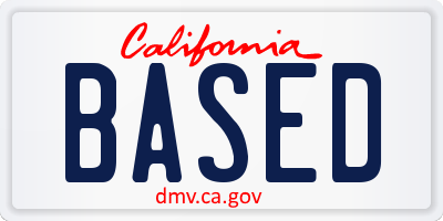 CA license plate BASED