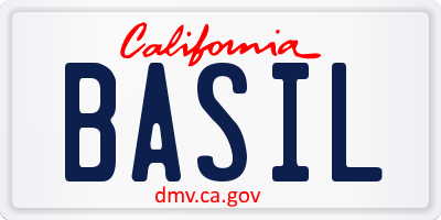 CA license plate BASIL