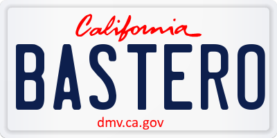 CA license plate BASTERO