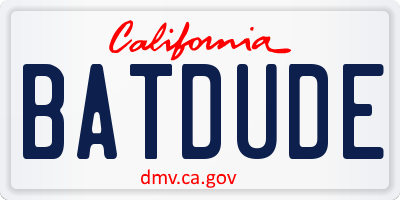 CA license plate BATDUDE