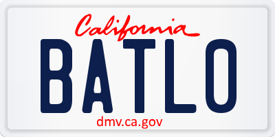 CA license plate BATL0