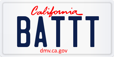 CA license plate BATTT