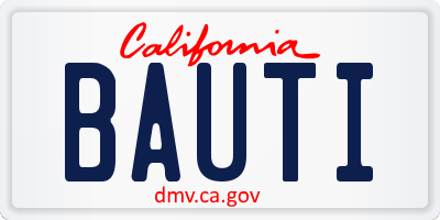 CA license plate BAUTI