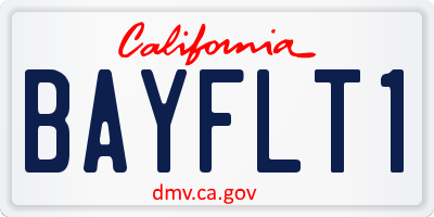 CA license plate BAYFLT1