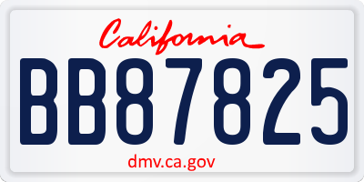 CA license plate BB87825