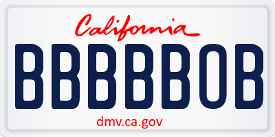 CA license plate BBBBBOB