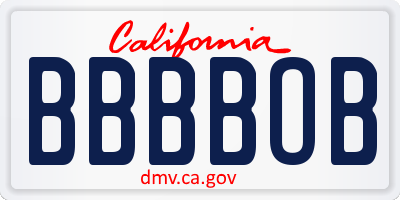 CA license plate BBBBOB