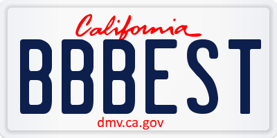 CA license plate BBBEST