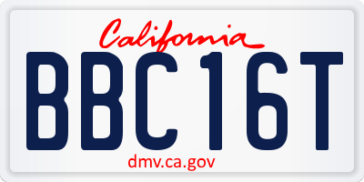 CA license plate BBC16T