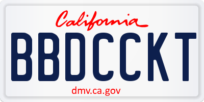 CA license plate BBDCCKT