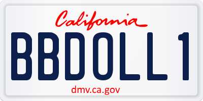 CA license plate BBDOLL1