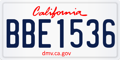 CA license plate BBE1536