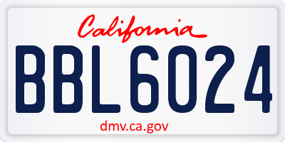 CA license plate BBL6024