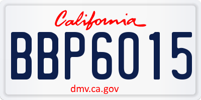 CA license plate BBP6015