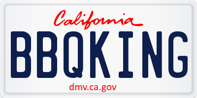 CA license plate BBQKING