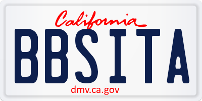 CA license plate BBSITA