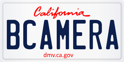 CA license plate BCAMERA