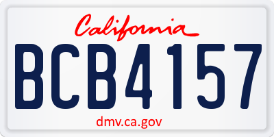 CA license plate BCB4157