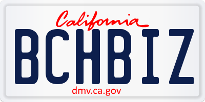 CA license plate BCHBIZ