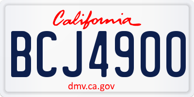 CA license plate BCJ4900