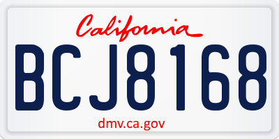 CA license plate BCJ8168